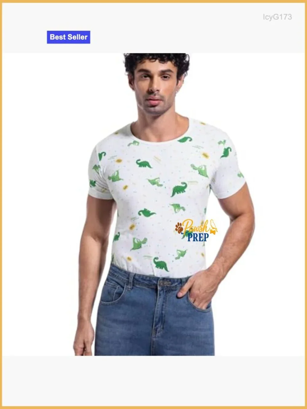 Men's Short Sleeve Bodysuit Onesie Pajamas Cotton Spandex Blend Dinosaur Print